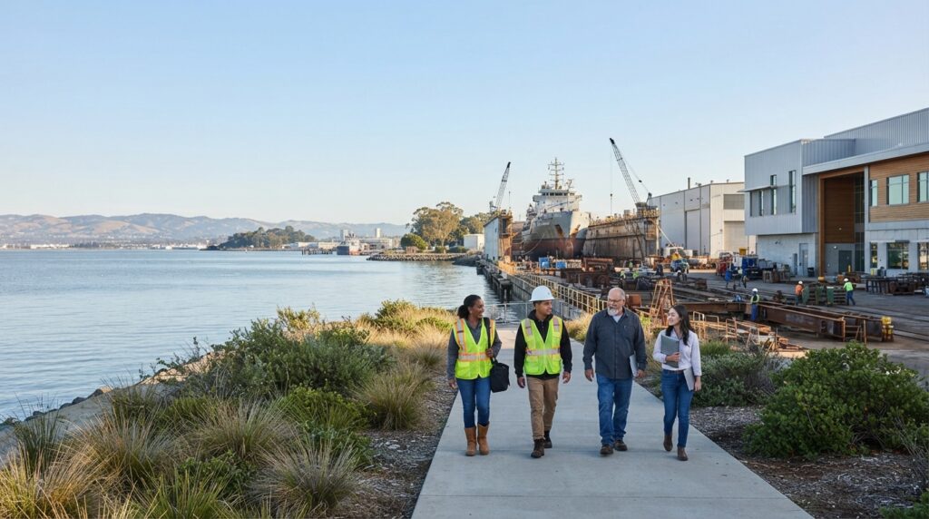 California manufacturing and maritime jobs